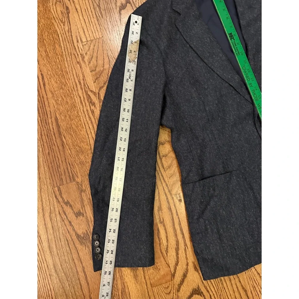 J Crew Ludlow 44R Blazer Charcoal Blue Moon Wool Blend Woven in Great Britain